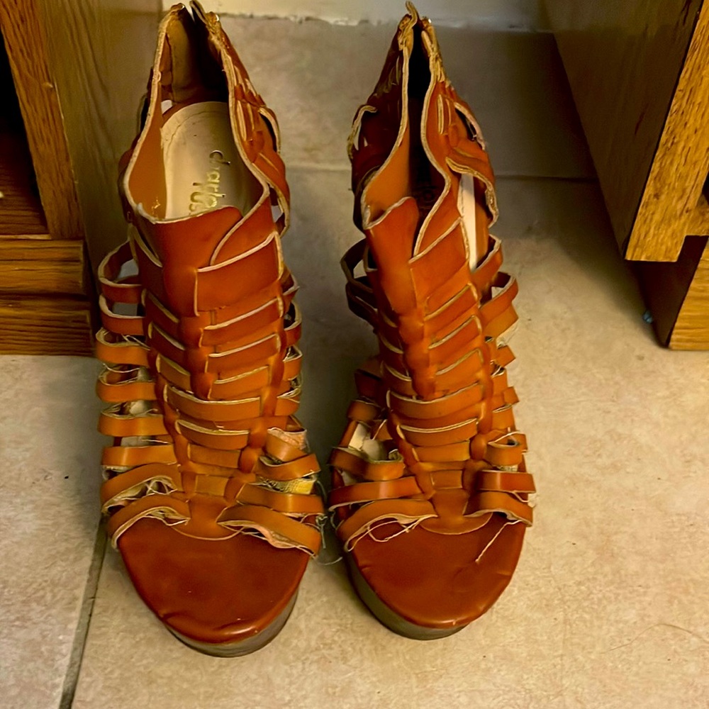 Tan wedges size 6